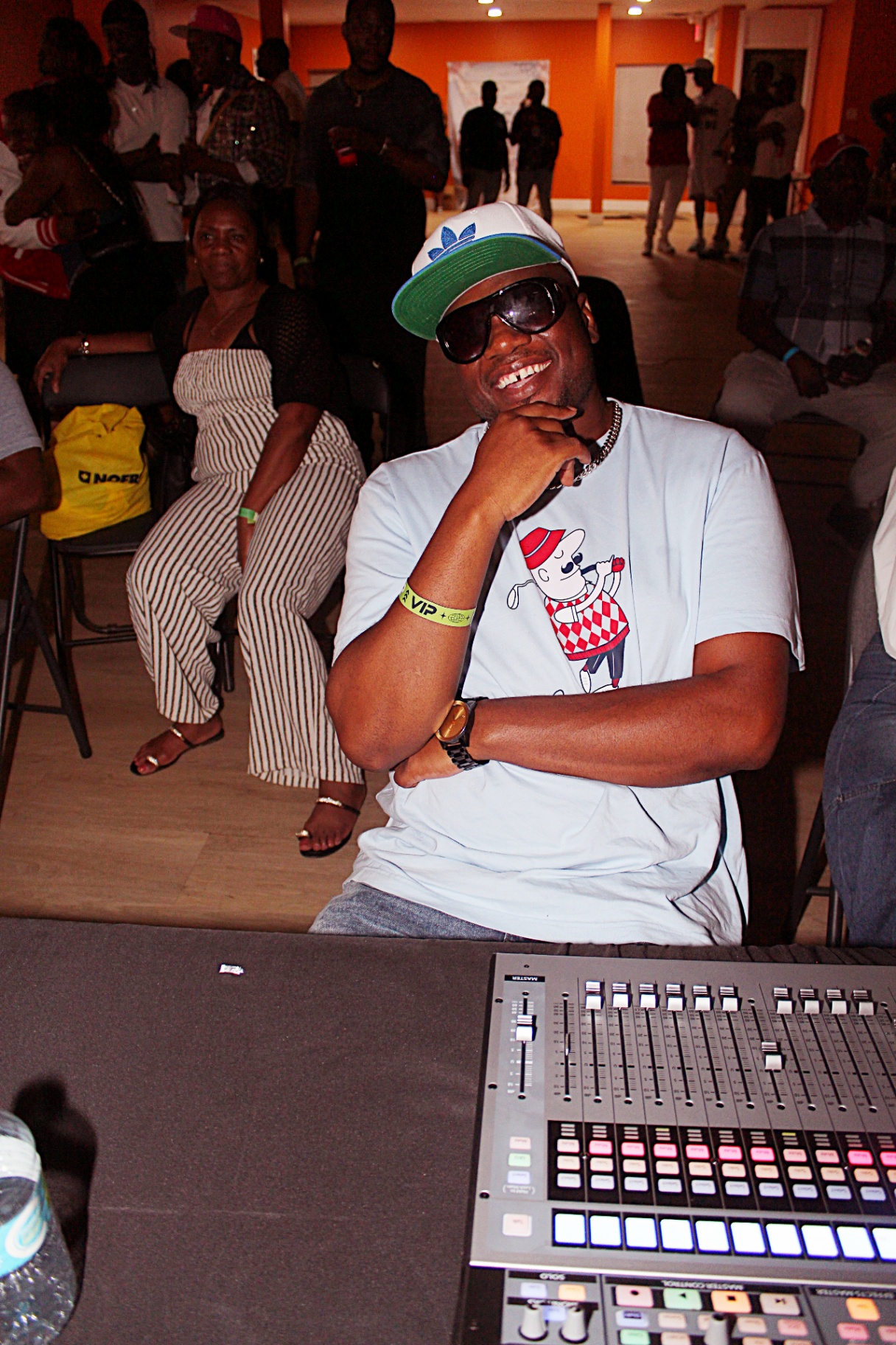 Guest smiling at the sound desk at ZimConnect 2026 ArtSphere
