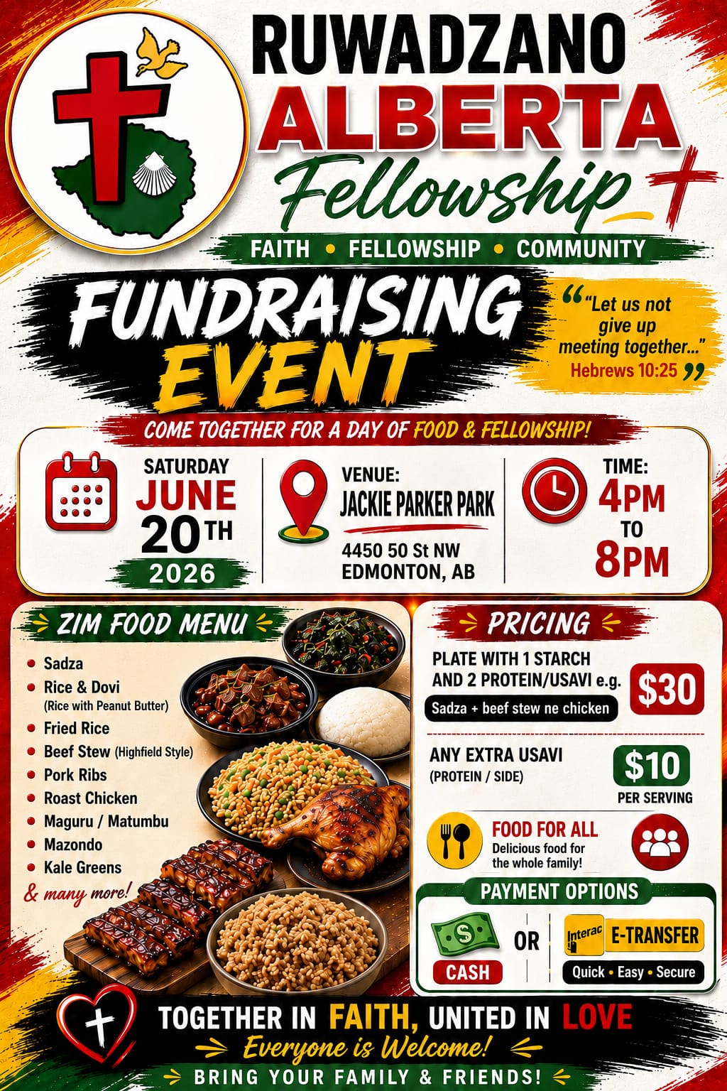 Ruwadzano Alberta Fellowship Fundraising Event — Edmonton poster